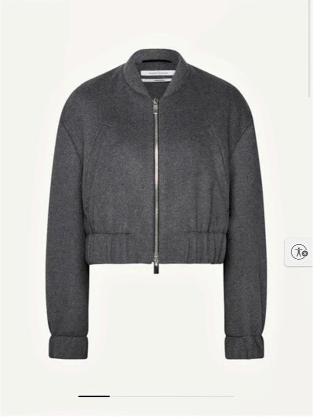 Another Tomorrow  Bomber Jacket Cropped Gray